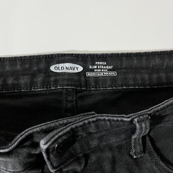 Old Navy Women’s Jeans Power Slim Straight Black Size 10 Good Condition - Picture 10 of 10